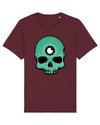 3rd eye, vinyl skull head cyan Burgundy