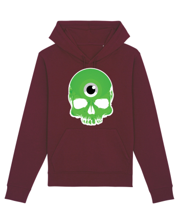 3rd eye, vinyl skull head green Burgundy
