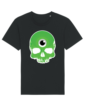 3rd eye, vinyl skull head green Black