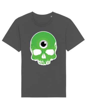 3rd eye, vinyl skull head green Anthracite