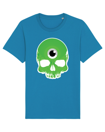 3rd eye, vinyl skull head green Azur