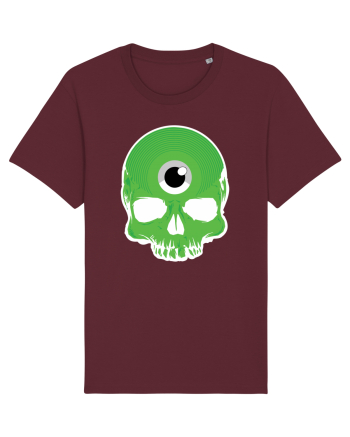 3rd eye, vinyl skull head green Burgundy