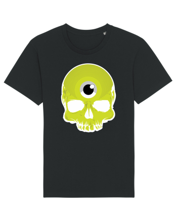 3rd eye, vinyl skull head yellow Black