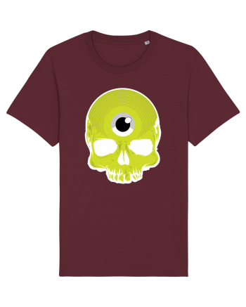 3rd eye, vinyl skull head yellow Burgundy