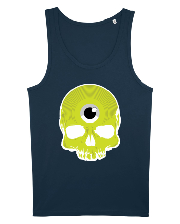 3rd eye, vinyl skull head yellow Navy