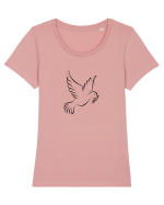 Peace  Tricou mânecă scurtă guler larg fitted Damă Expresser