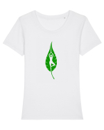 Yoga Leaf Tricou mânecă scurtă guler larg fitted Damă Expresser