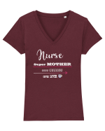 Nurse- Super mother -goof friend -coffee lover Tricou mânecă scurtă guler V Damă Evoker