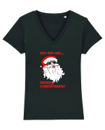 Santa  wishes you a Merry Christmas Tricou mânecă scurtă guler V Damă Evoker