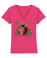 Strawberry Tricou mânecă scurtă guler V Damă Evoker