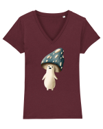 Blue Mushroom Tricou mânecă scurtă guler V Damă Evoker