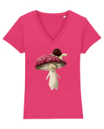 Red Mushroom Tricou mânecă scurtă guler V Damă Evoker