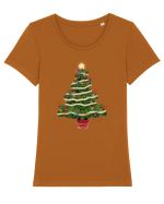 Christmas Tree Tricou mânecă scurtă guler larg fitted Damă Expresser