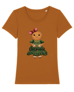 Ms. Cookie Tricou mânecă scurtă guler larg fitted Damă Expresser