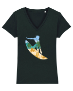 Beach Surfing Tricou mânecă scurtă guler V Damă Evoker