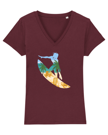 Beach Surfing Burgundy