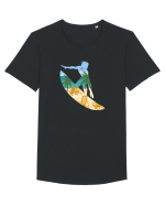 Beach Surfing Tricou mânecă scurtă guler larg Bărbat Skater