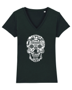 Retro Disco Skull Tricou mânecă scurtă guler V Damă Evoker