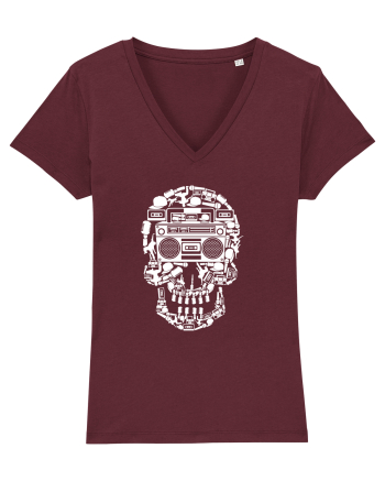 Retro Disco Skull Burgundy