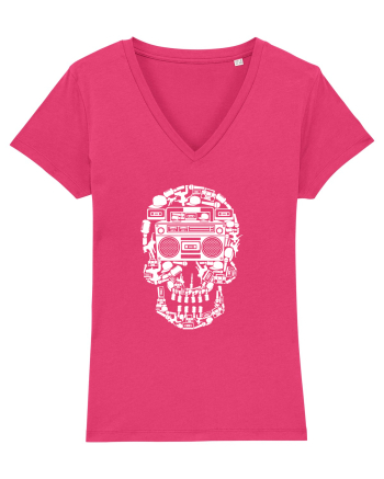 Retro Disco Skull Raspberry