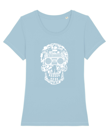 Retro Disco Skull Sky Blue