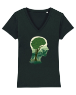 Brain Tree Tricou mânecă scurtă guler V Damă Evoker