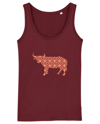 Ceramic Bull Burgundy