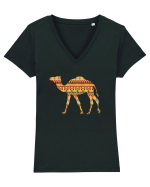 Ceramic Camel Tricou mânecă scurtă guler V Damă Evoker