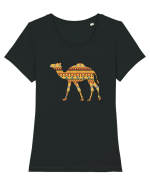 Ceramic Camel Tricou mânecă scurtă guler larg fitted Damă Expresser