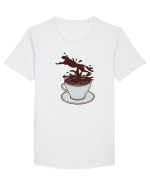 Coffee Cheetah Splash Tricou mânecă scurtă guler larg Bărbat Skater