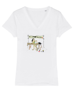 masaj la vama veche Tricou mânecă scurtă guler V Damă Evoker