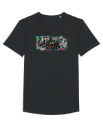 abstract painting Tricou mânecă scurtă guler larg Bărbat Skater