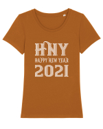 Happy New Year ! Tricou mânecă scurtă guler larg fitted Damă Expresser