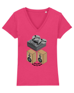 magnetofon Tricou mânecă scurtă guler V Damă Evoker
