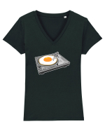 Egg Scratch DJ Tricou mânecă scurtă guler V Damă Evoker