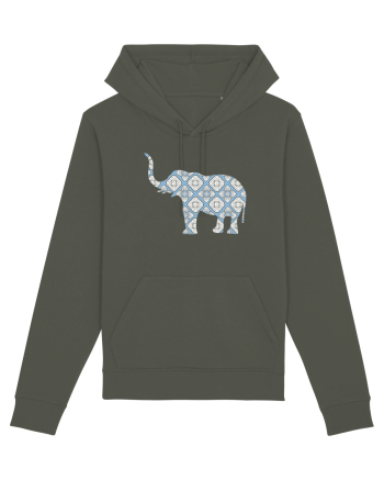 Elephant Blue Ceramic Ornament Khaki