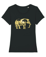 Elephant Forest Tricou mânecă scurtă guler larg fitted Damă Expresser