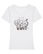 Elephant Tree Tricou mânecă scurtă guler larg fitted Damă Expresser