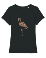 Flower Flamingo Tricou mânecă scurtă guler larg fitted Damă Expresser