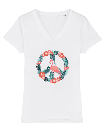 Peace Flamingo White