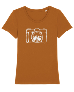 Take the mountains with you Tricou mânecă scurtă guler larg fitted Damă Expresser