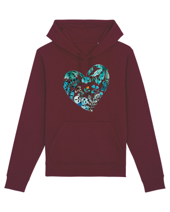 Blue heart and the fire inside Burgundy