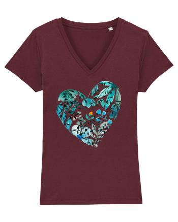 Blue heart and the fire inside Burgundy