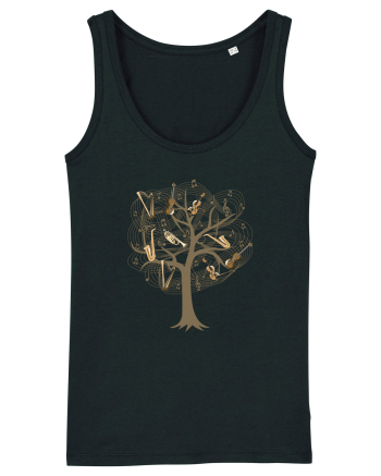 Tree Music Notes Black