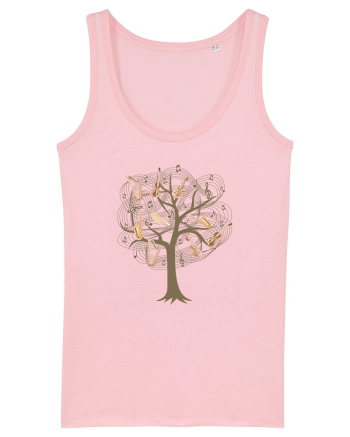 Tree Music Notes Cotton Pink