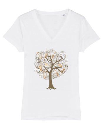 Tree Music Notes White