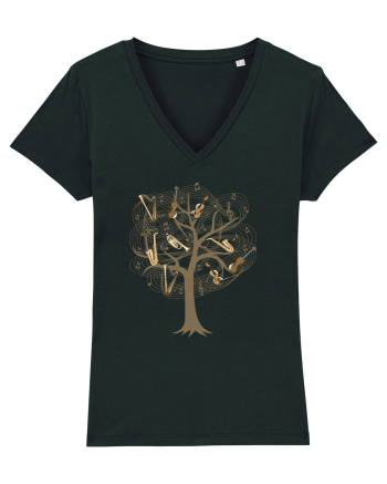 Tree Music Notes Black