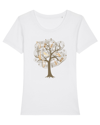 Tree Music Notes White