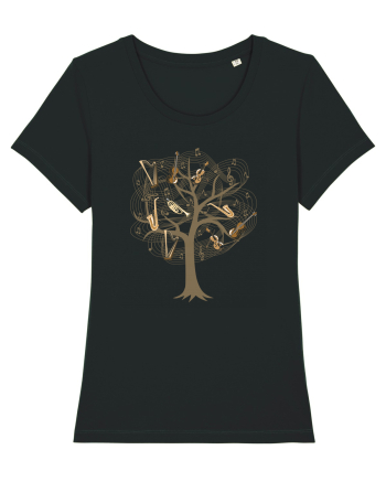 Tree Music Notes Black