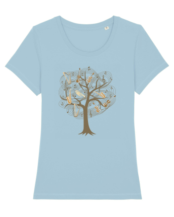 Tree Music Notes Sky Blue